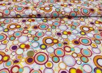 Crazy Dots cotton white fabric with dots in various sizes